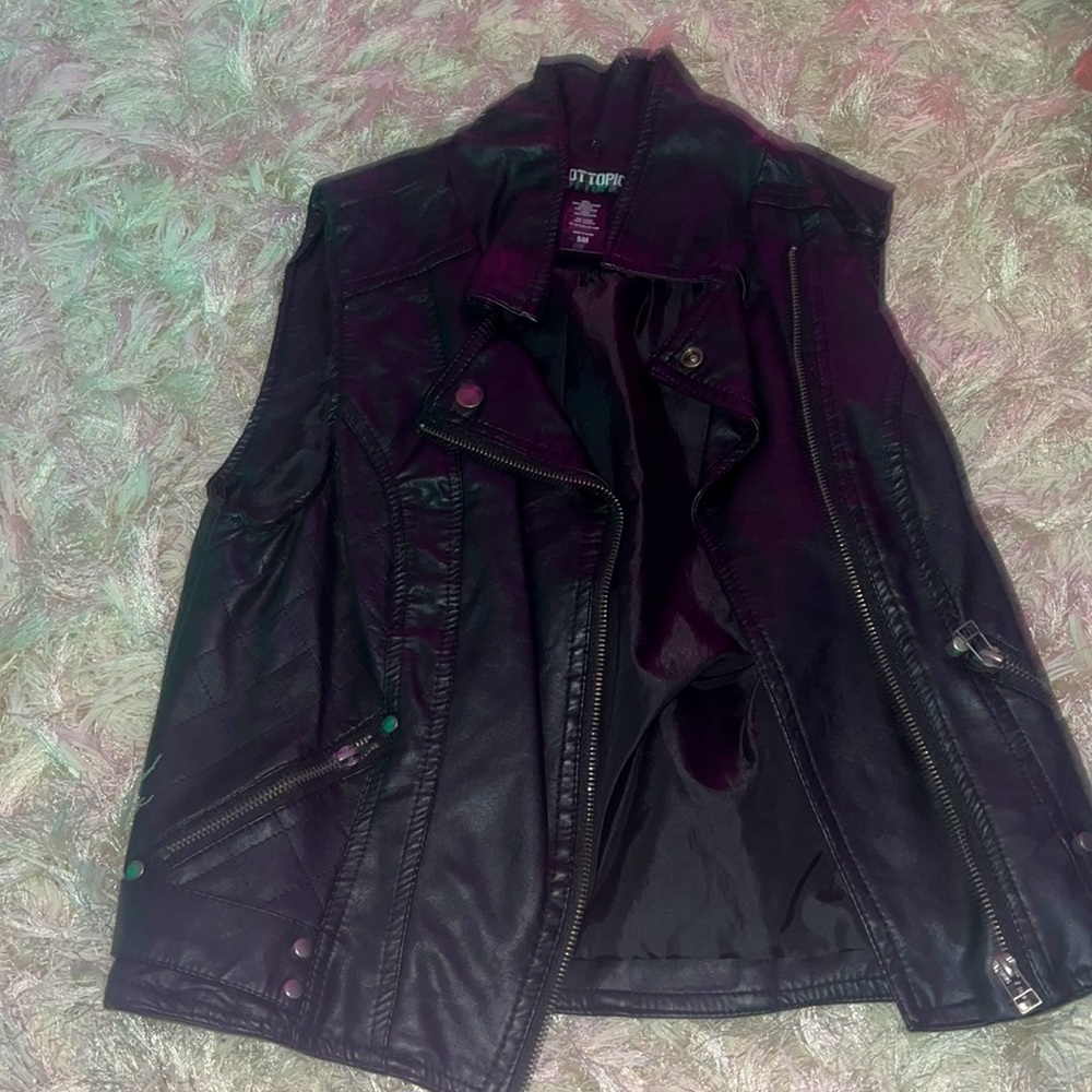 Black leather vest